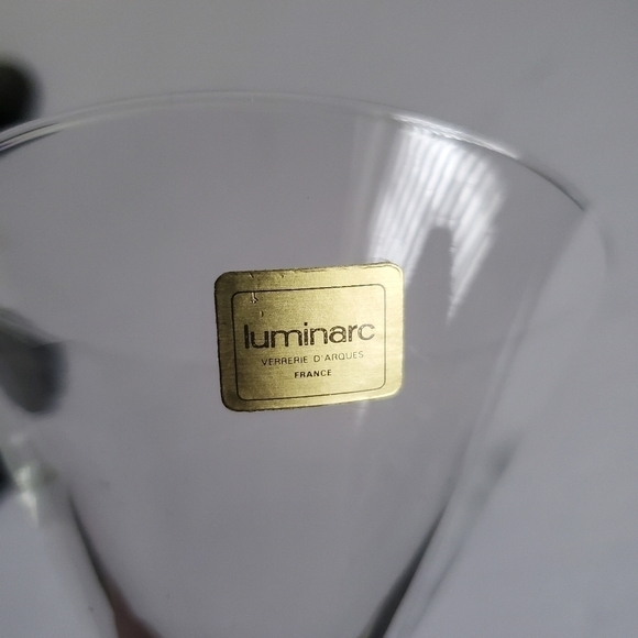 VINTAGE Luminarc Black Stemmed Martini Glasses - Set of 4 - Picture 3 of 4